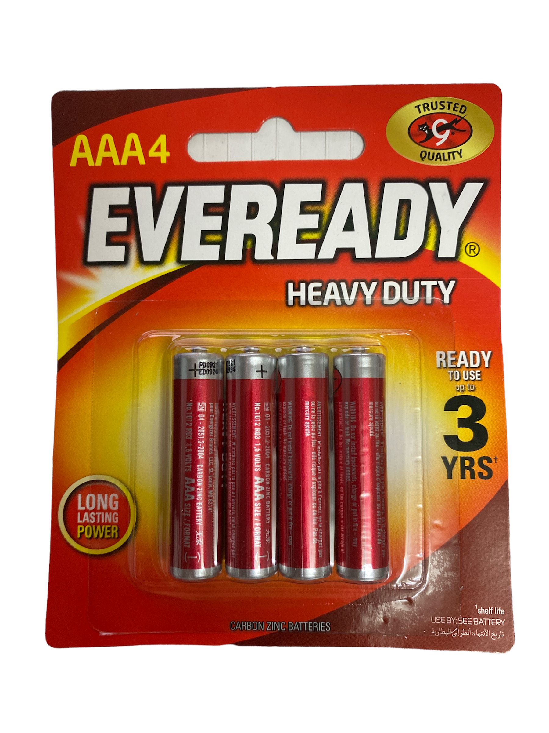 Vỉ 4 viên pin AAA / R03 Eveready (Không rò rỉ - Indonesia)