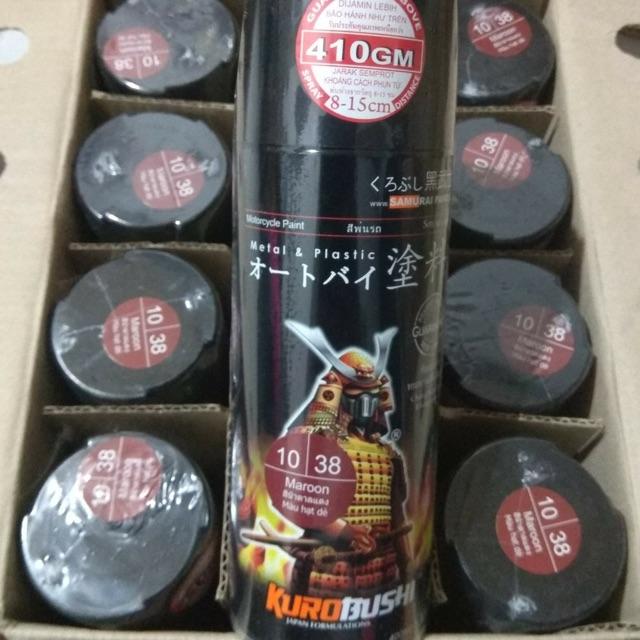 Chai sơn xịt sơn xe máy Samurai 10/38 màu hạt dẻ Maroon