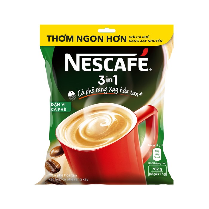 [HCM]Nescafe 3in1 đậm vị cà phê bịch (46 gói x 17g)