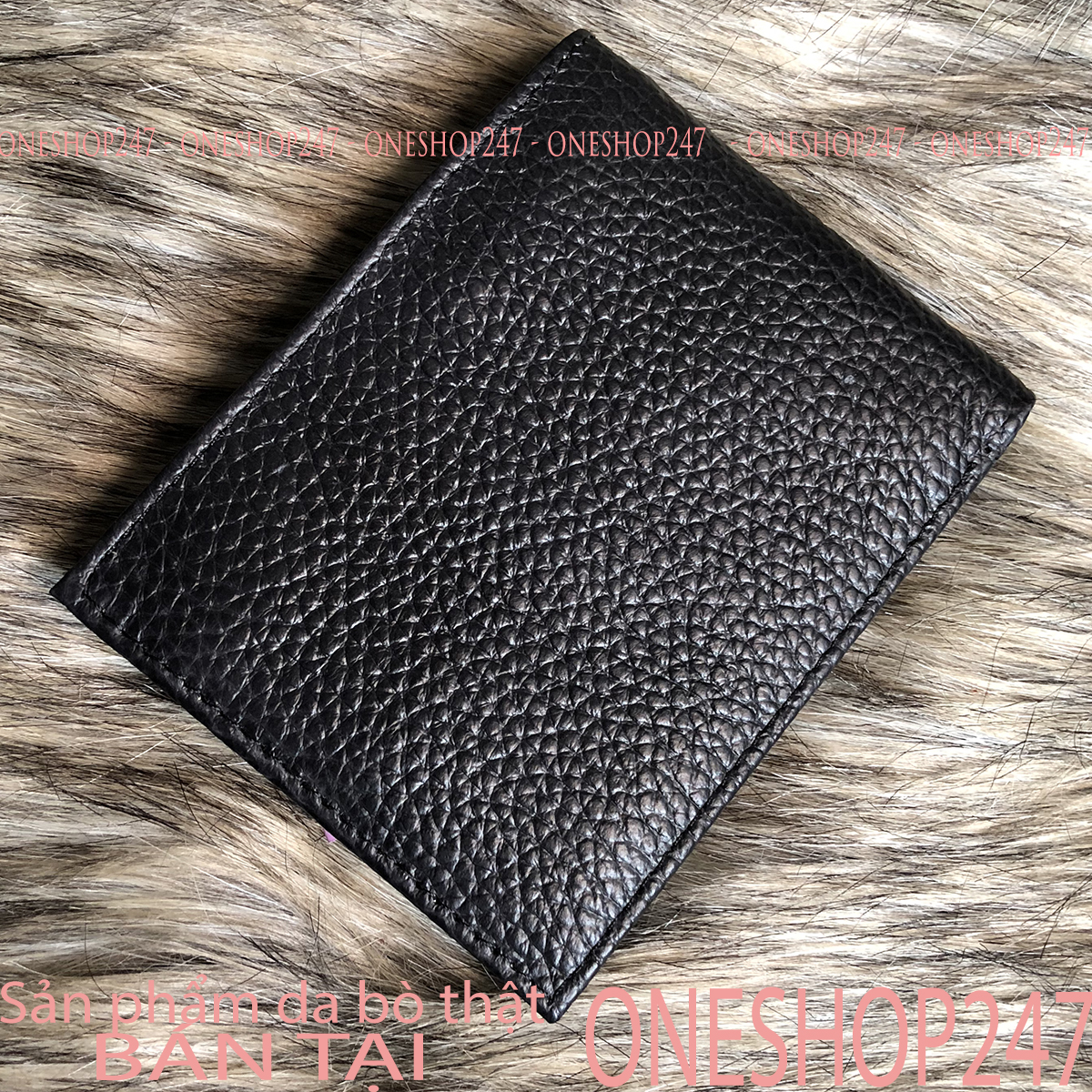 Bóp nam Ví nam DA BÒ THẬT 100%. Nguyên miếng để vừa giấy tờ có khóa kéo.  ONESHOP247