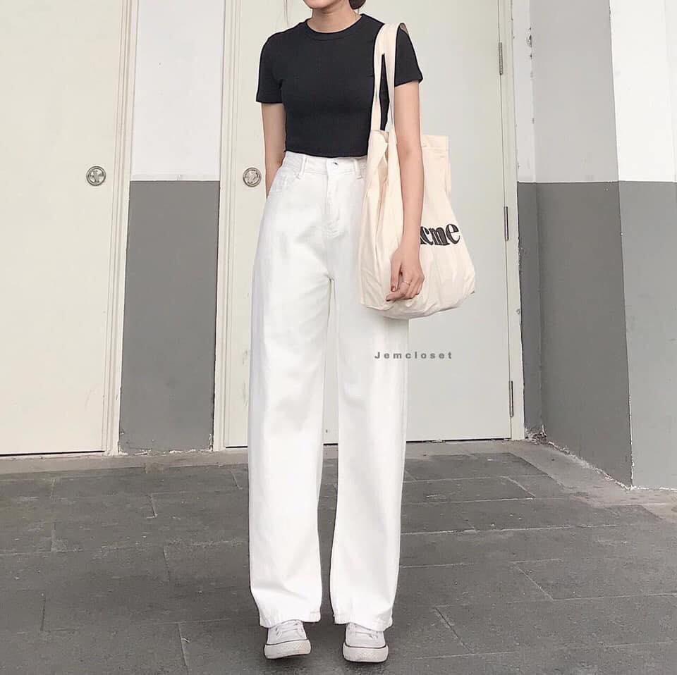 [HCM]QUẦN KAKI ỐNG RỘNG LƯNG CAO