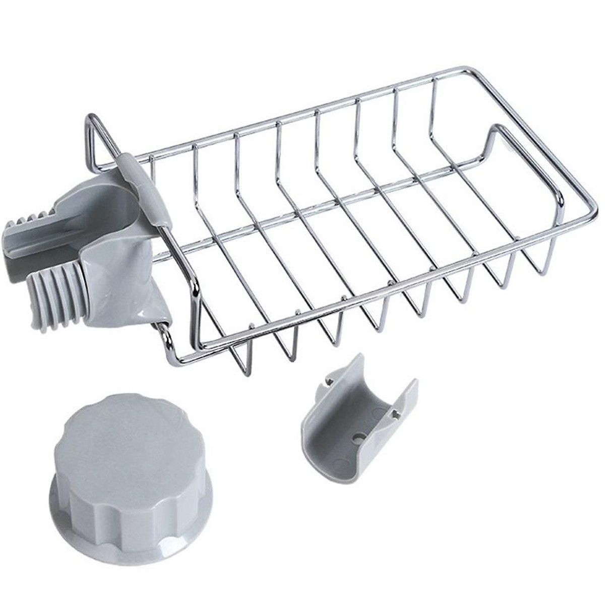 [HCM]Giá inox đựng đồ rửa bát gắn vòi rửa chén.