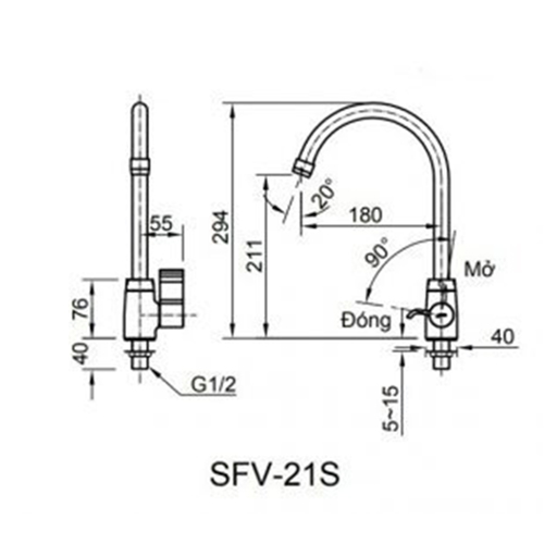 [HCM]Vòi Bếp Nước Lạnh Inax SFV-21