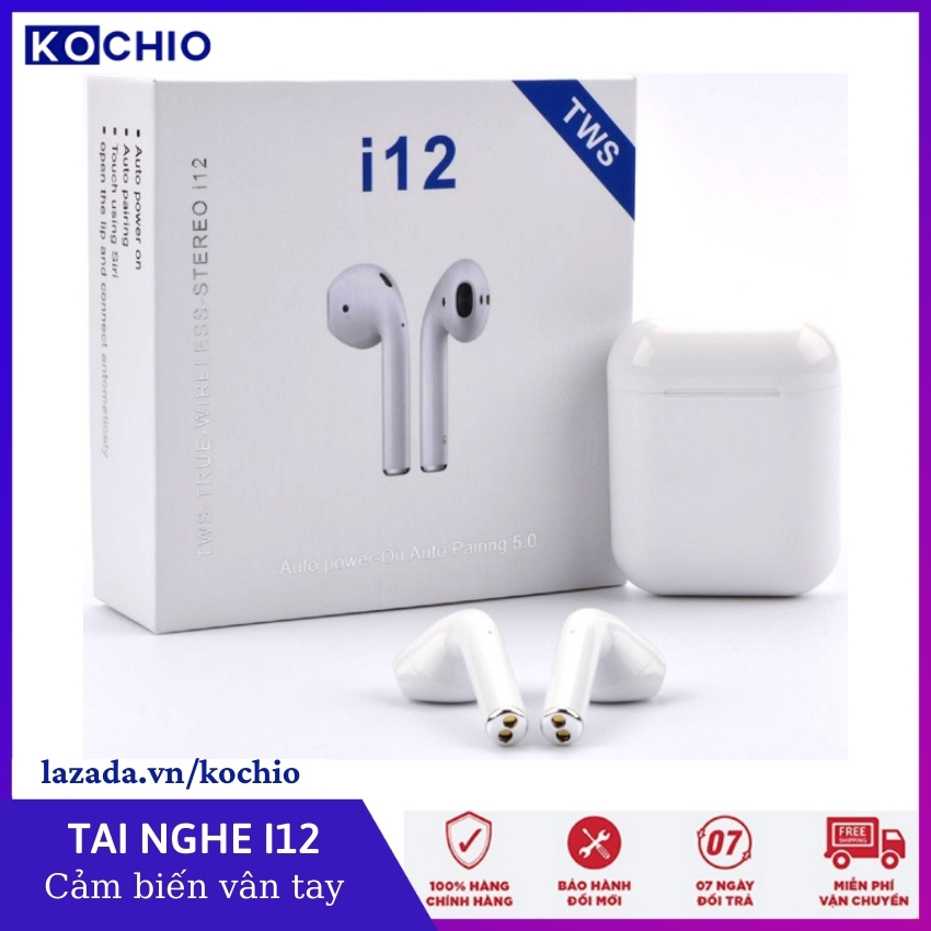 BÁO GIÁ CÁCH BẮN PIN ĐIỆN THOẠI QUA BLUETOOTH IPHONE | Shopee Lazada Sendo Tiki mới nhất 56 Tai nghe bluetooth không dây nhét tai i12 - Cho dòng điện thoại thông minh như Sony, Samsung, Iphone, Oppo - Cảm ứng 5.0, chống nước, pin trâu, tai nghe gaming, nâng cấp hơn i7,i9, i11,,f9 pro, s11, TWS - KOCHIO