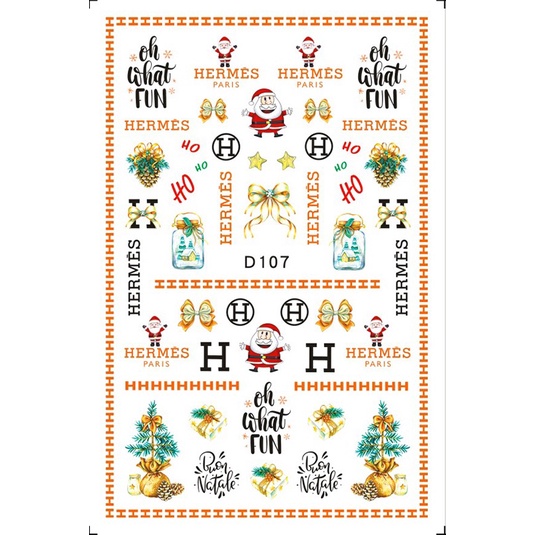 sticker 3d noel dán móng tay nail