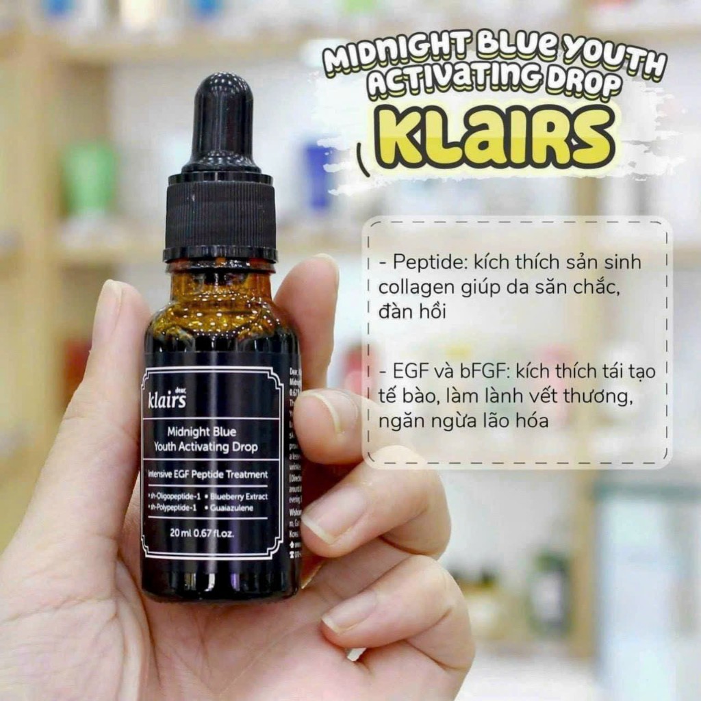 Tinh Chất Làm Dịu, Phục Hồi Da Klairs Midnight Blue Youth Activating Drop 20ml