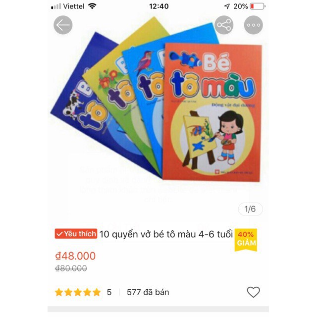 10 quyển vở cho bé tô màu