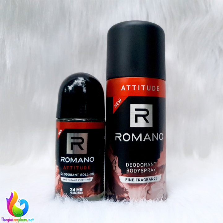 Combo Romano Attitude Xịt Khử Mùi 150ml + Lăn Khử Mùi 50ml
