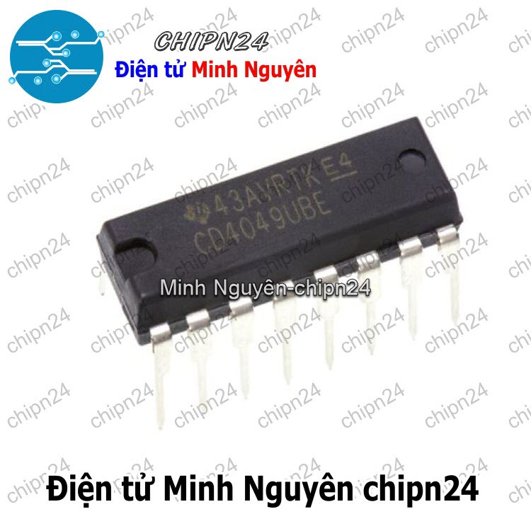 [2 con] (DT) IC CD4049UBE DIP-16 Hàng Tốt (CD4049 4049) (IC 6 Cổng đệm đảo) - HH004300