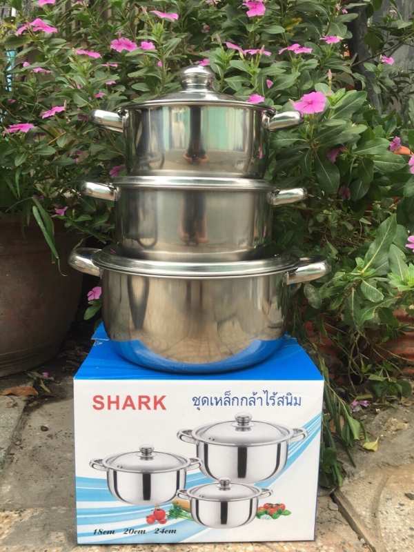 Bộ nồi ba cái bằng inox 18-20-24cm