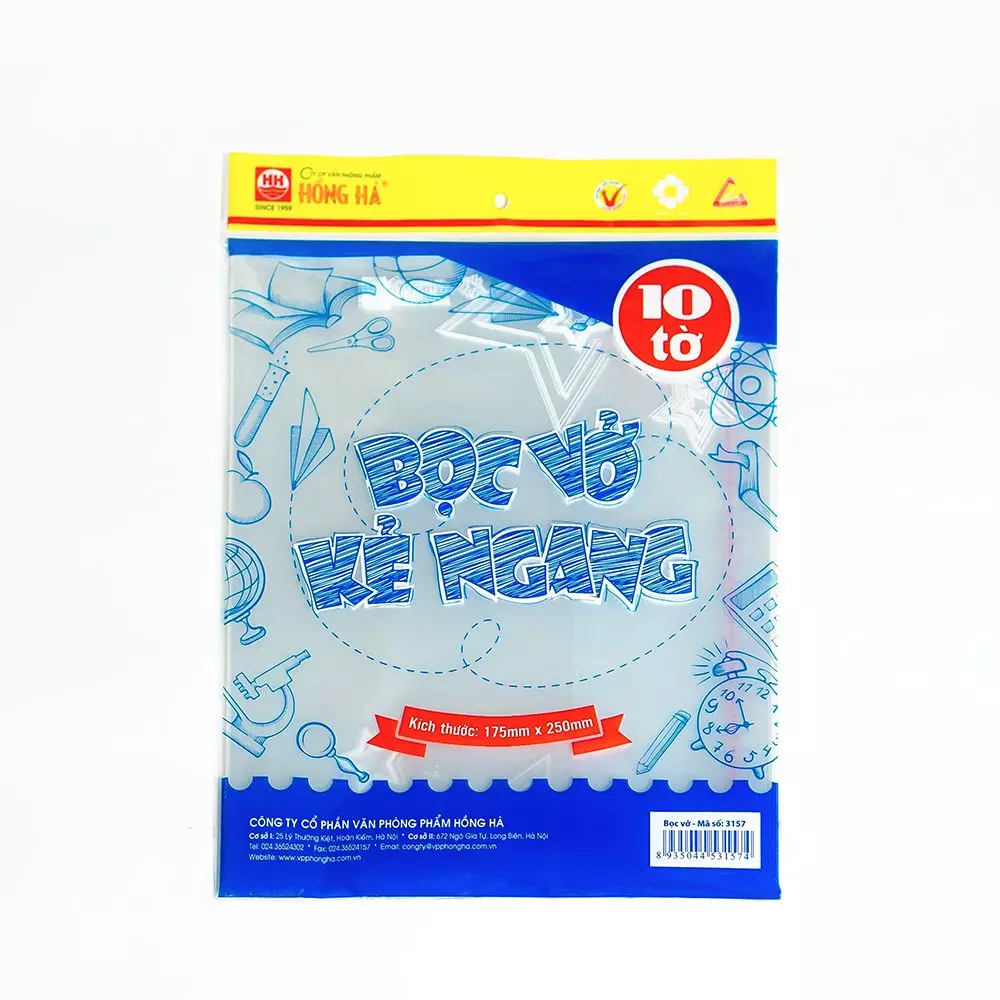 Bọc vở ni lông cấp ii hồng hà 3157