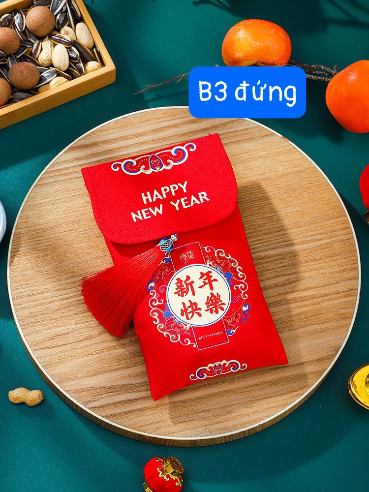 Bao lì xì vải gấm cao cấp mẫu đẹp độc quyền, bao lì xì tết