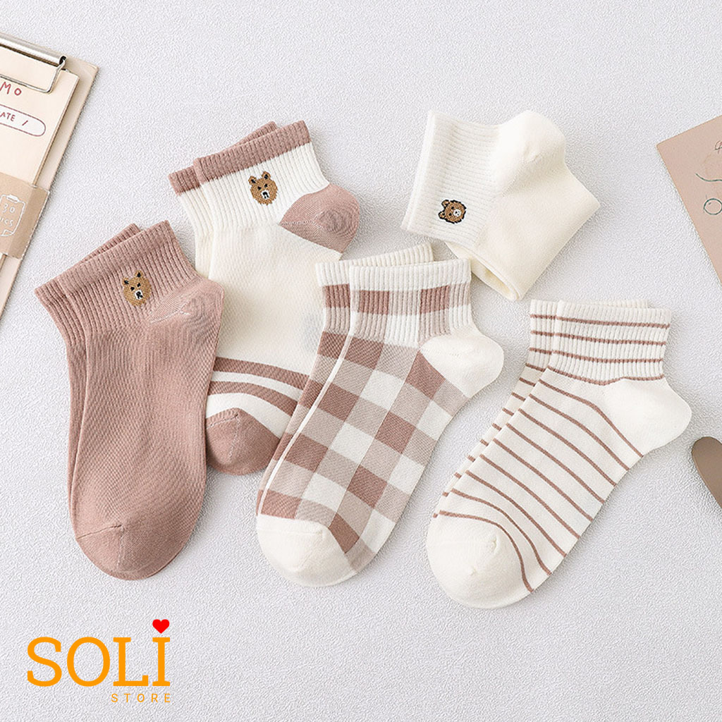 [Set 5] Tất vớ nữ mặt gấu xinh TN53