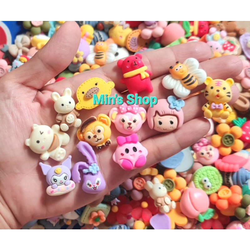 Set 100 charm/center nhám trộn nhiều mẫu xinh (có cả những mẫu ko có trong ảnh)