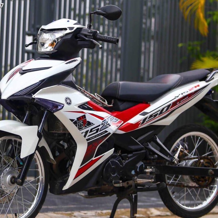 Tem rời dán xe ex 150y15zr trắng đỏ