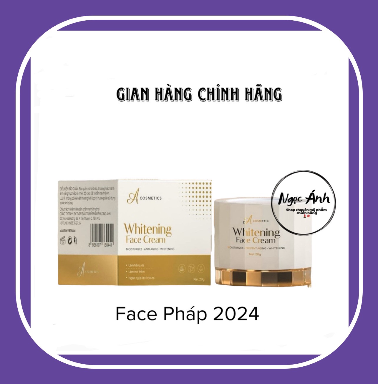 Kem face pháp chữ a acosmetic mẫu mới 2024 mỹ phẩm phương anh