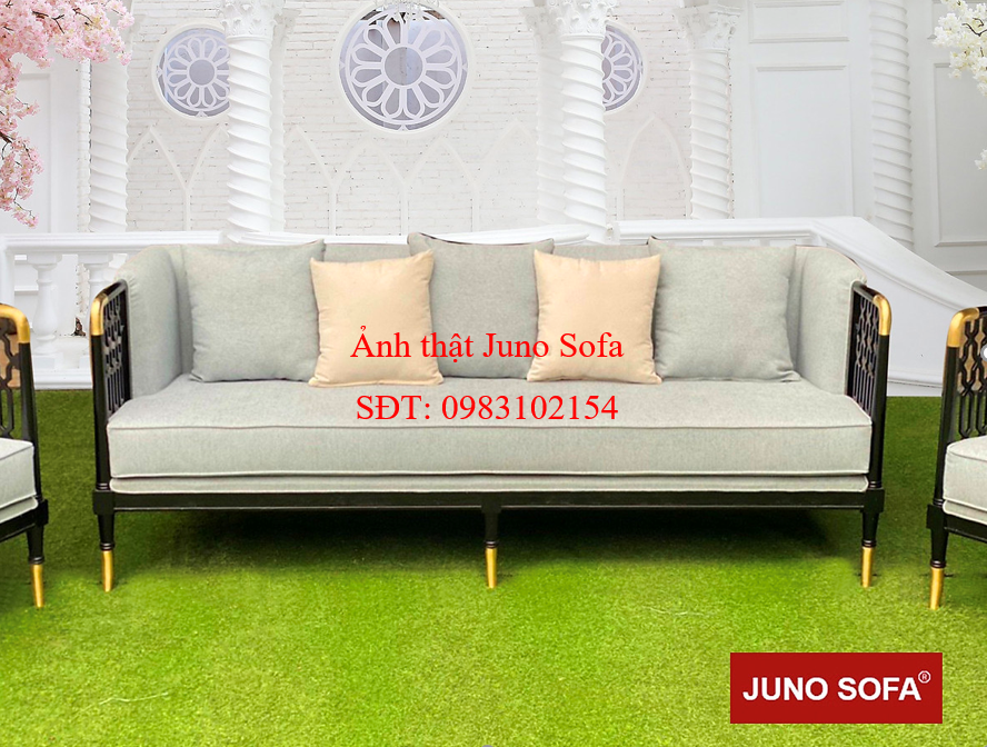 Bộ sofa cao cấp Đông Dương khung đồng Juno Sofa băng 2m và 2 đơn