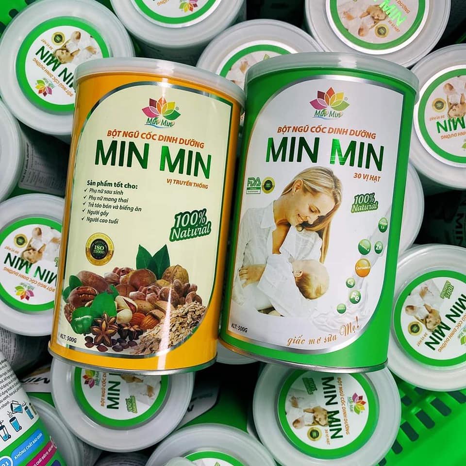 2 hủ ngũ cốc min min  30 hạt lợi sữa