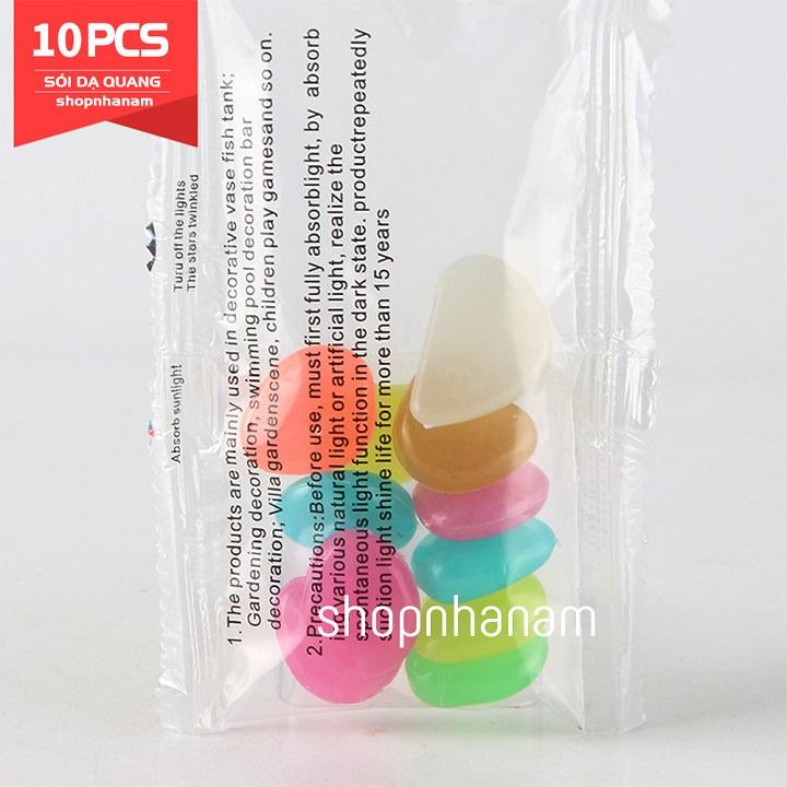 Sỏi dạ quang phát sáng trong đêm - phụ kiện trang trí thác nước bể cá