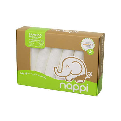 Hộp khăn sữa sợi tre Nappi (6 chiếc/hộp)