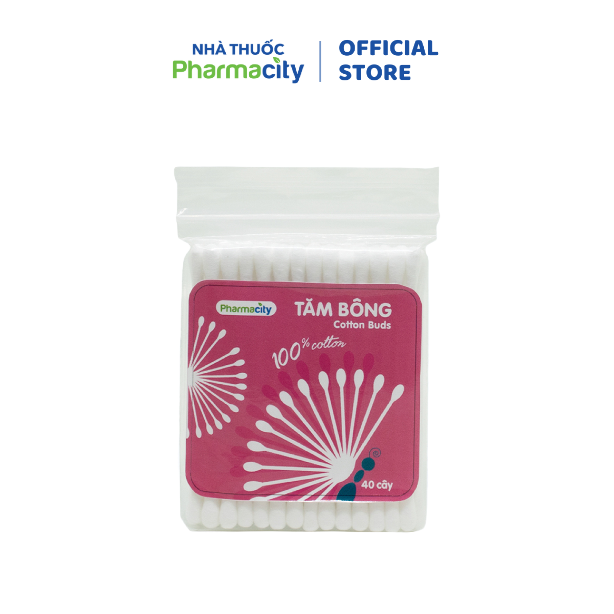 Tăm bông người lớn Pharmacity (40 cây/gói)