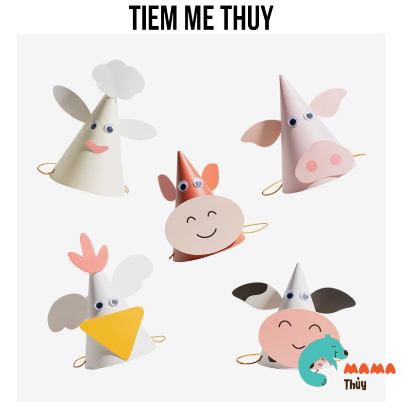 Nón sinh nhật hình con vật cho bé yêu