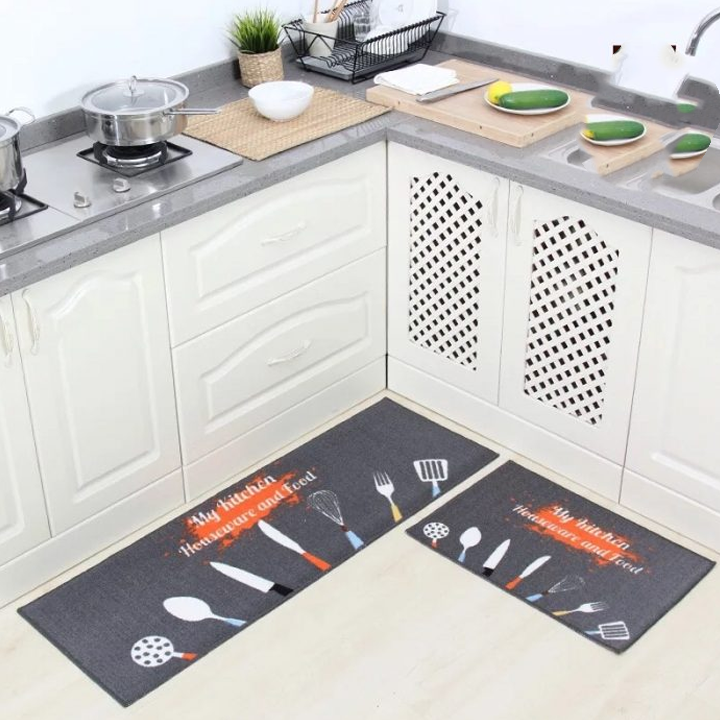 SET 2 Thảm Nhà Bếp  3D, Thảm Trải Sàn  (40*60 + 40*120 cm)