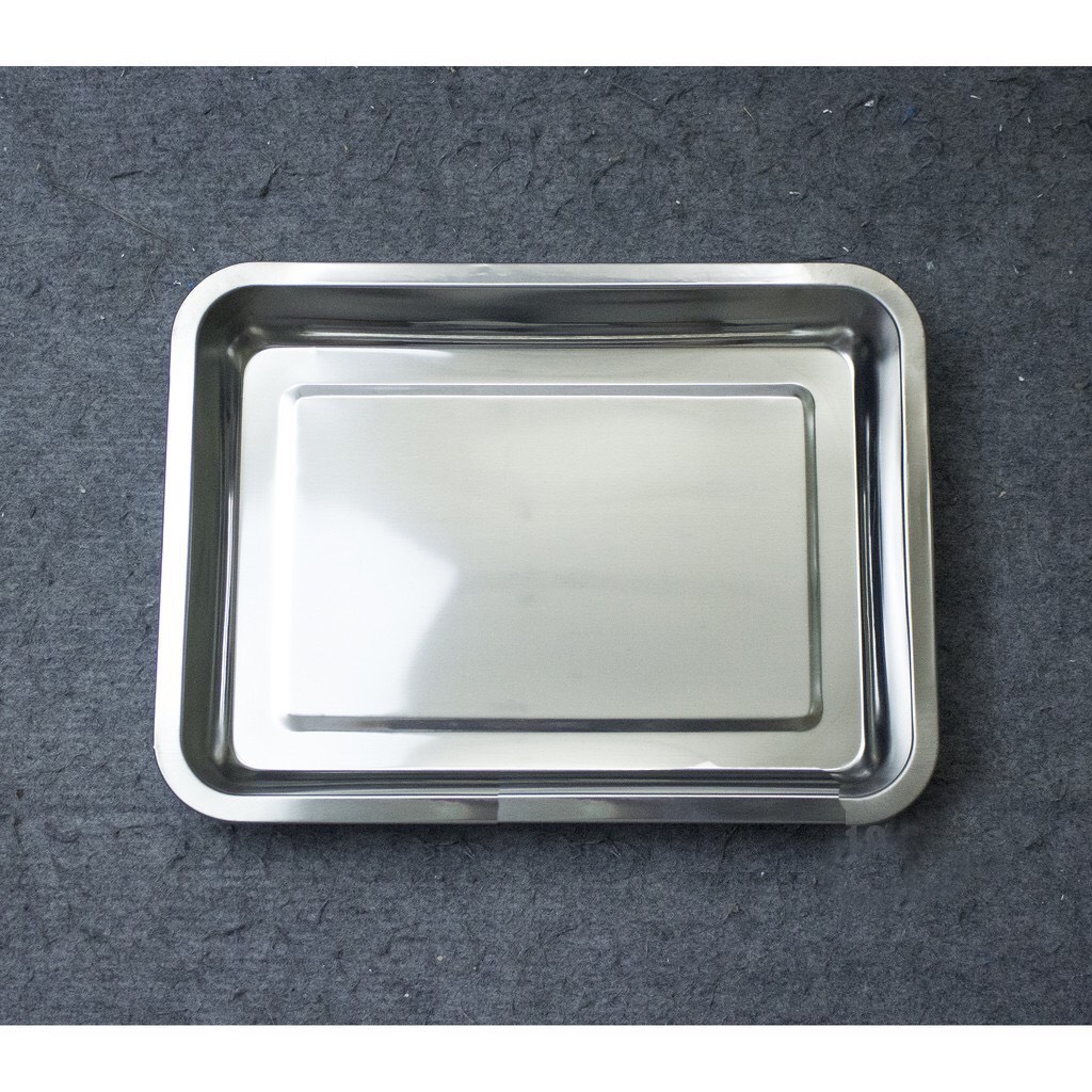 Khay- Mâm inox chữ nhật cạn nhỏ đủ size