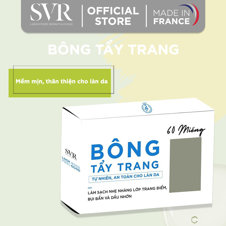 [HB Gift] Bông tẩy trang cao cấp SVR  60 miếng