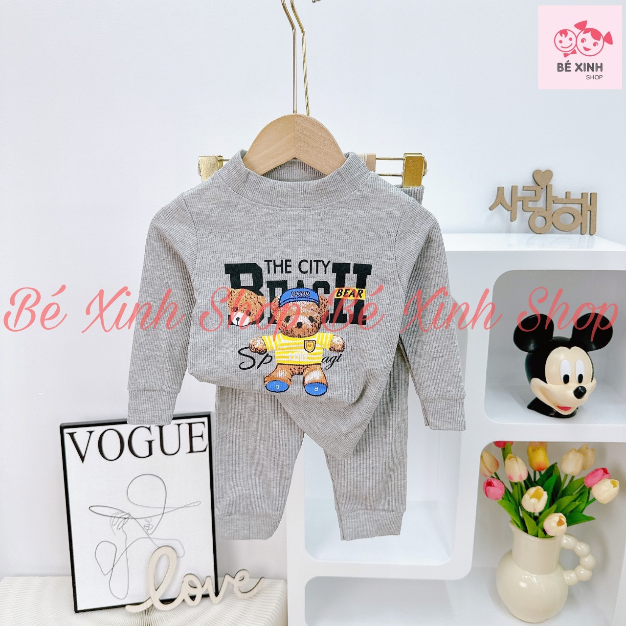 [FREESHIP] Đồ Bộ Dài Tay Len Tăm Thu Đông Cho Bé Gái Bé Trai BX06 Cổ 3 Phân Mới Cho Bé Vải Siêu Mềm Mịn Co Giãn Tốt - Bé Xinh Shop