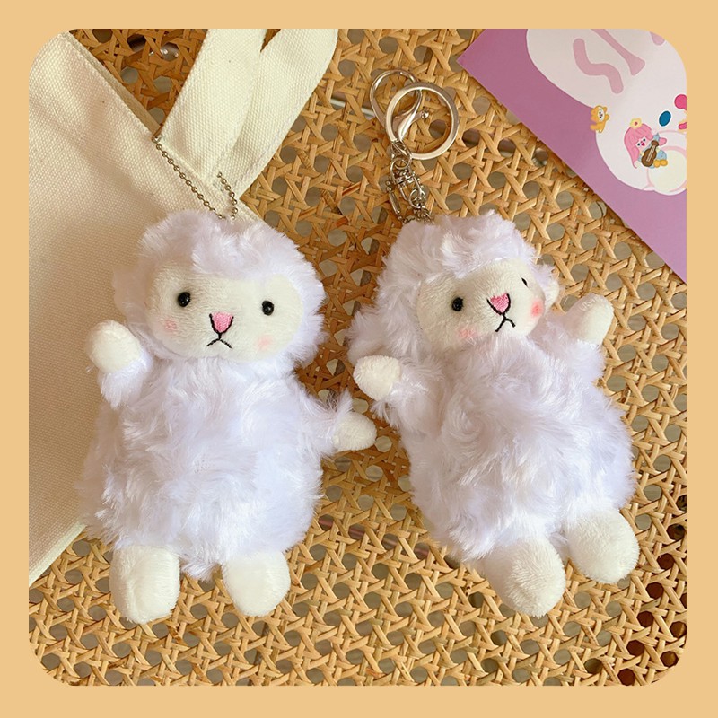 Móc Khóa Cừu Bông Trắng Đáng Yêu