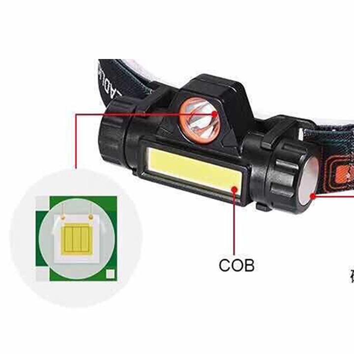 Đèn pin đội đầu 2 bóng 101 tặng kèm pin