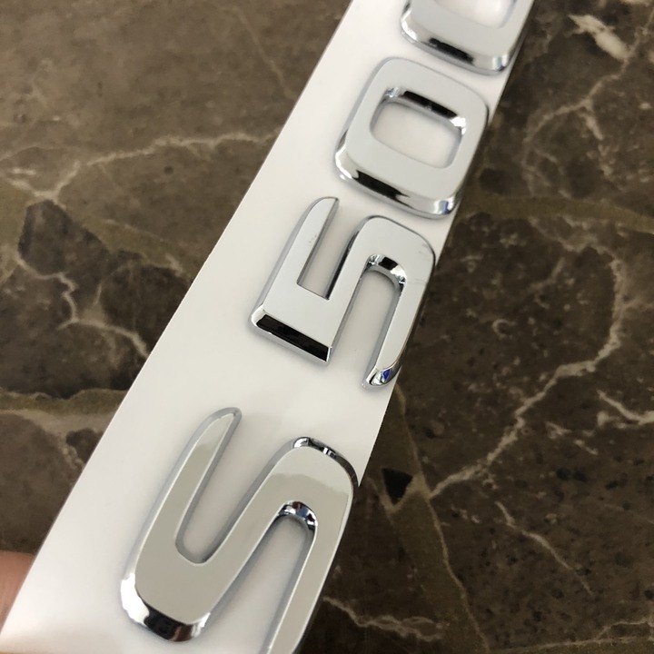 Decal tem chữ S500L dán đuôi xe ô tô