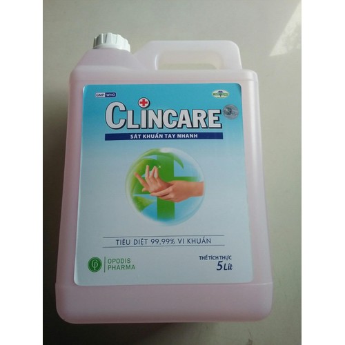[HCM]Dung dịch rửa tay sát khuẩn Clincare can 5 lít (Diệt sạch khuẩn)