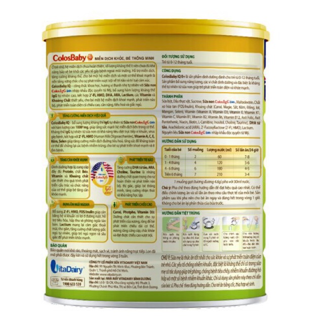 Sữa Colosbaby Iq Gold 1+ 800G