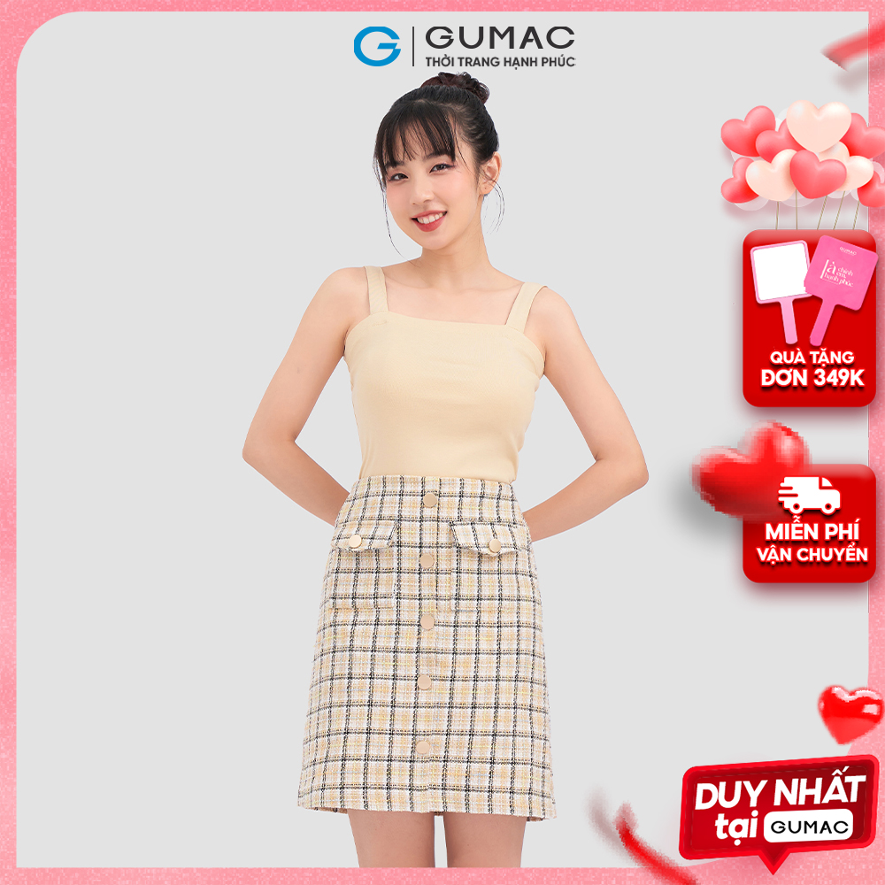 Chân váy phối nút VC12069 thời trang GUMAC