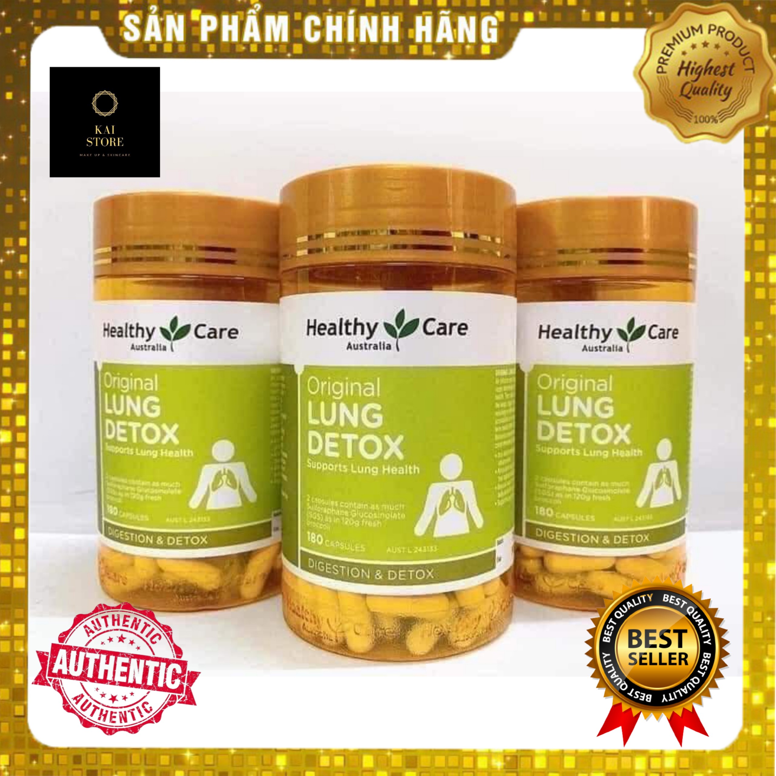 Healthy care lung detox 180 viên