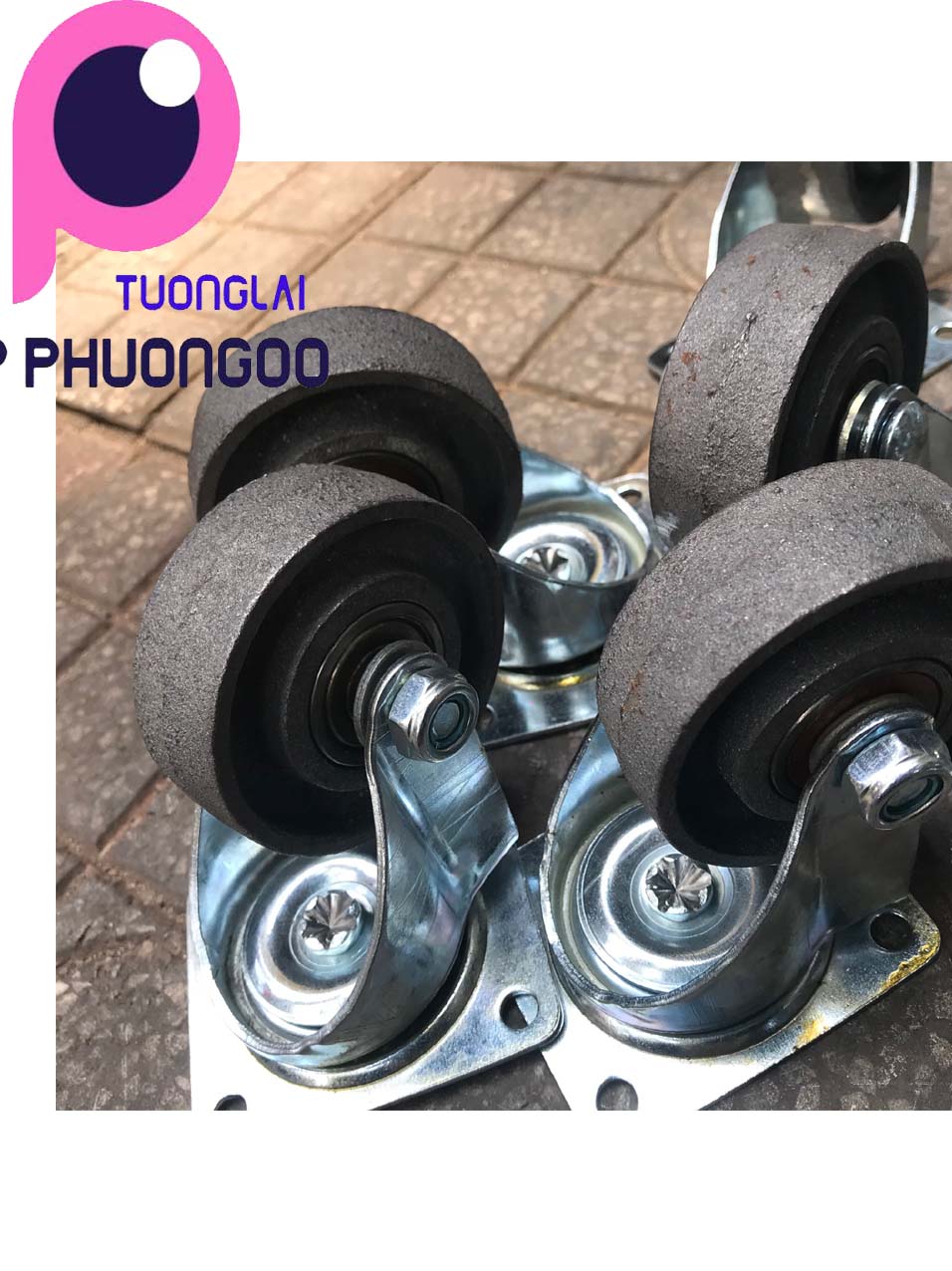 [HCM]Combo 4 bánh xe đẩy gang đúc 75x25mm
