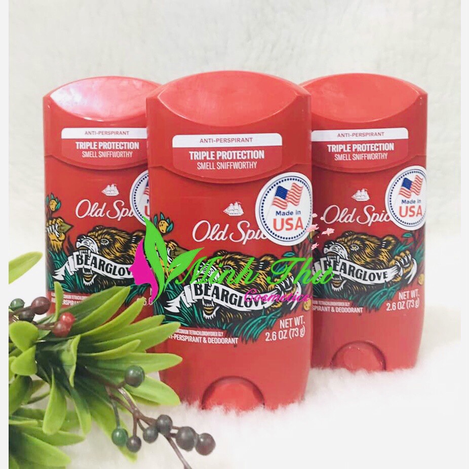 [Hàng AUTH] Lăn sáp khử mùi Old Spice Bearglove 73g - Dạng Sáp Trắng