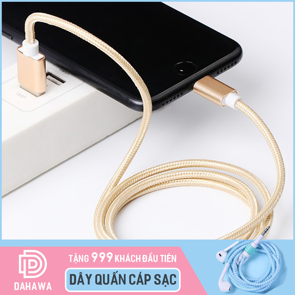Cáp sạc dây dù Lightning chắc chắn dài 1m và 3m dành cho điện thoại, phụ kiện tai nghe, cáp sạc Iphone, Pin dự phòng
