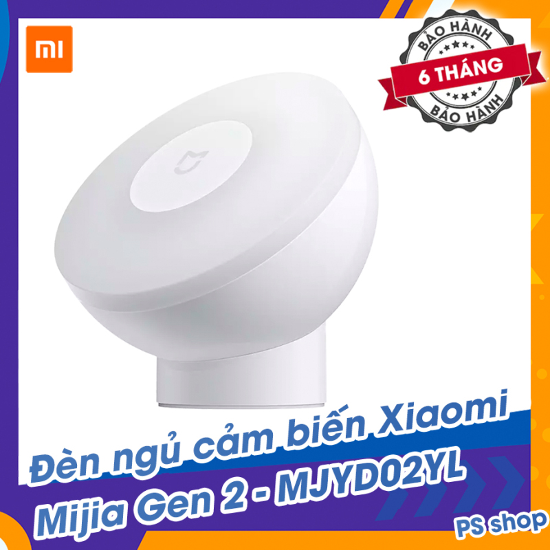 Đèn ngủ cảm biến Xiaomi Mijia gen 2 đế nam châm từ tính xoay góc 360 độ - Ánh sáng dịu nhẹ - Bảo vệ mắt - Tạo không gian dễ chịu thoải mái - Cho giấc ngủ sâu - MJYD02YL - dùng pin AA