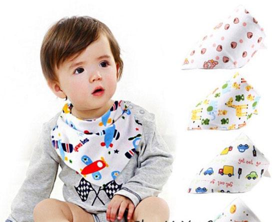 Combo 10 Yếm tam giác cotton quàng cổ cho bé có cúc bấm điều chỉnh tiện lợi, khăn yếm giữ ấm cổ cho trẻ sơ sinh