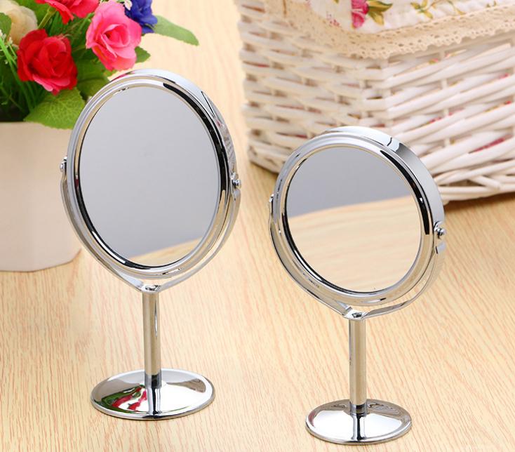 GƯƠNG TRANG ĐIỂM INOX TRÒN PHÓNG ĐẠI 2 MẶT GƯƠNG Gương trang điểm để bàn, Gương trang điểm Inox, gương tròn 2 măt gương, gương trang điểm dễ thương