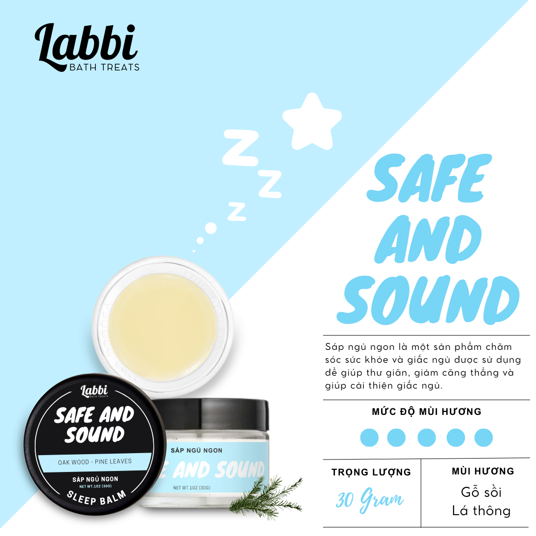 Sáp ngủ ngon SAFE AND SOUND [Labbi] Sleep Balm