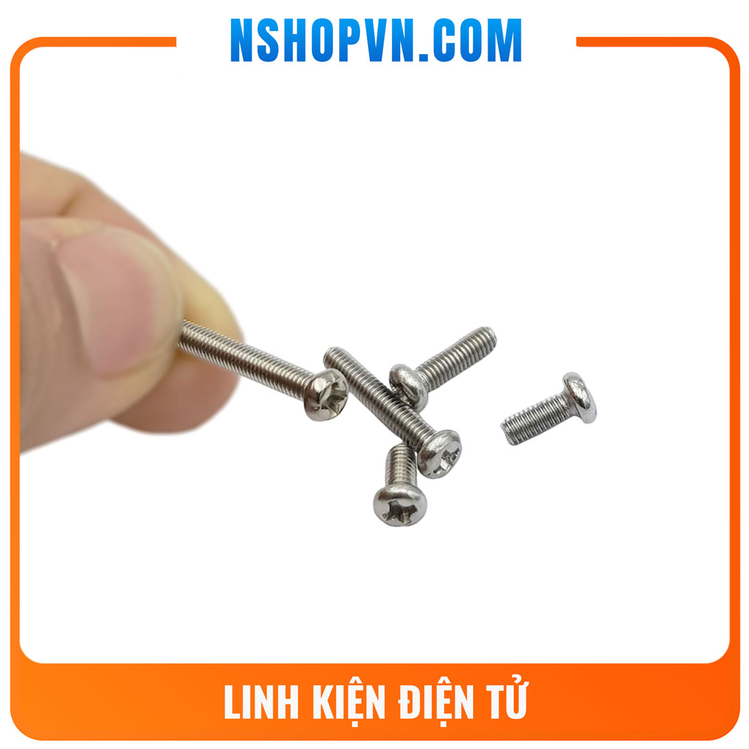 Ốc vít  M3 đầu tròn inox 304 (50 con) nhiều kích thước