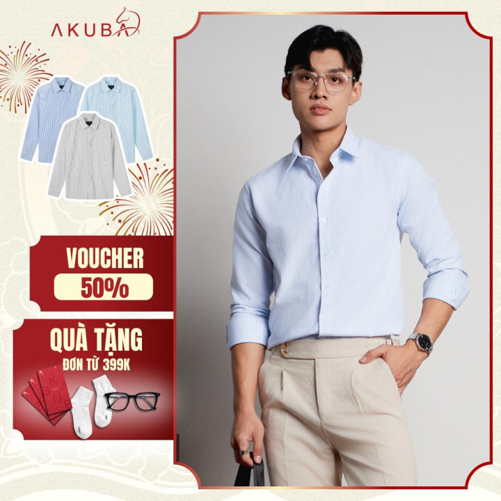 Áo sơ mi nam AKUBA, form regular, chất&hellip;