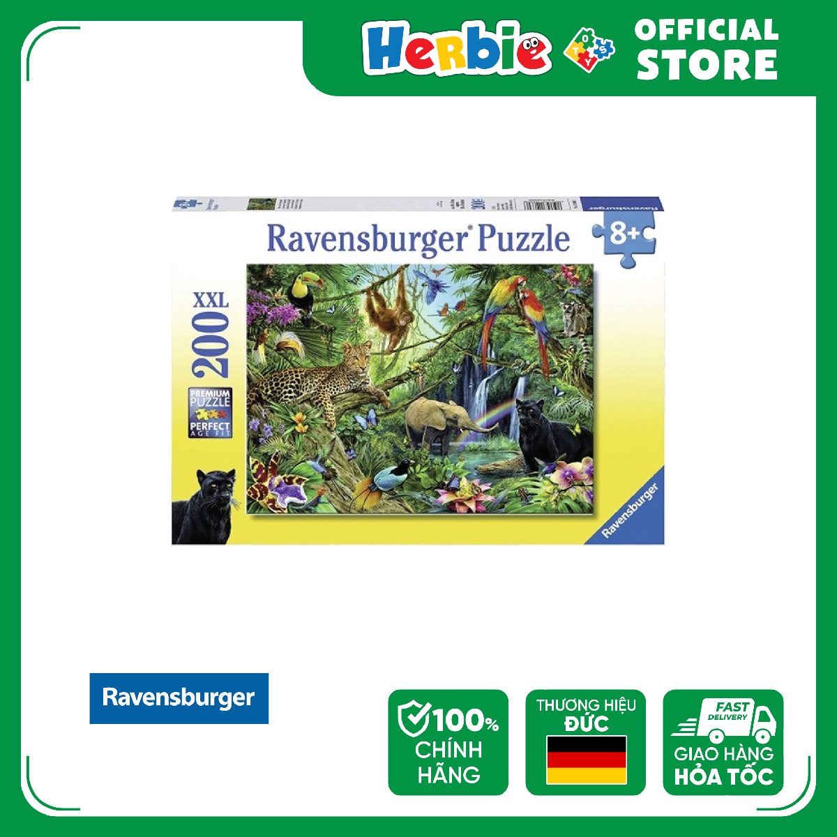 Đồ chơi xếp hình 200 mảnh ravensburger jungle jigsaw puzzle 126606