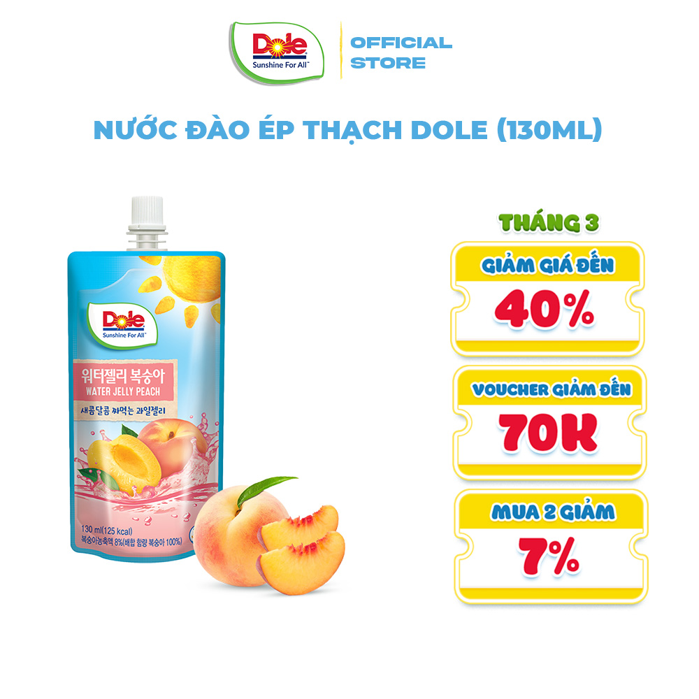 [MUA 2 GIẢM 9%][VOUCHER 50K ĐƠN 209K]Nước Đào Ép Thạch Dole (130ml)