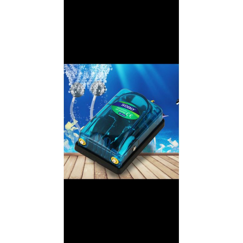 Máy Sủi Khí Oxy 1 Và 2 Vòi Vipsun  2M Dây 2 Đá  Máy Sủi Khí Cho Hồ Cá Bể Cá - Guppy Xanh  Máy 1 Vòi