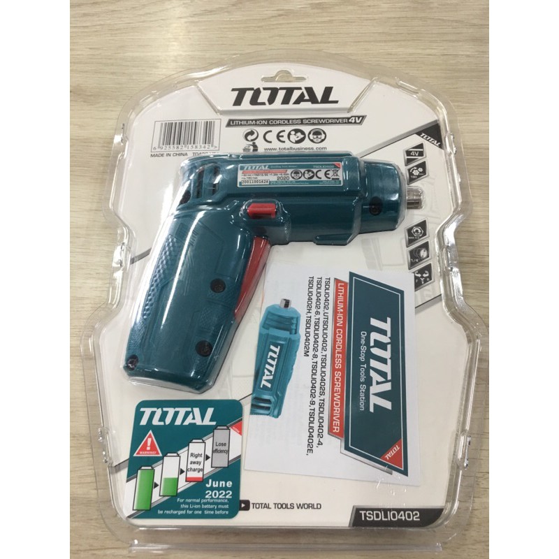 [Ảnh thật] [Chính hãng] Máy siết vít dùng pin 4V TOTAL TSDLI0402